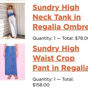NWT Sundry ombré tank in regalia blue, Sundry size “4”.